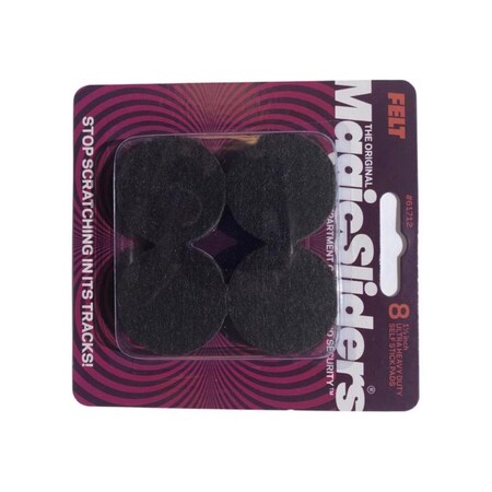 Magic Sliders Magic Sliders Felt Self Adhesive Protective Pad Brown Round 1.5 in. W X 1.5 in. L 8 pk 61712